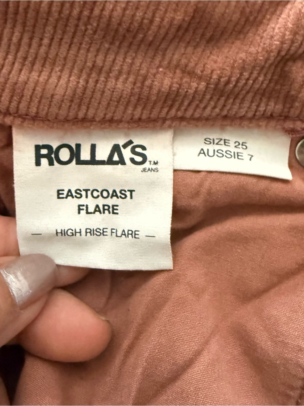 Rollas East Coast Flare Pants Corduroy Retro High Rise - Picture 10 of 14